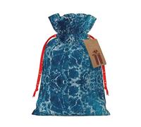 Bolsa de regalo con cordón con diseño de playa tropical oceánica, bolsa de regalo artística de tela de Navidad, encantadora bolsa de arpillera para todas las ocasiones