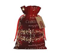Bolsa de regalo con cordón de Feliz Navidad, bolsa de regalo artística de tela de Navidad, encantadora bolsa de arpillera para todas las ocasiones