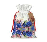 Bolsa de regalo con cordón de margaritas y mariposas, bolsa de regalo artística de tela de Navidad, encantadora bolsa de arpillera para todas las ocasiones