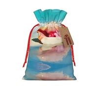 Bolsa de regalo con cordón para caracolas de playa, bolsa de regalo artística de tela de Navidad, encantadora bolsa de arpillera para todas las ocasiones
