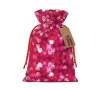Bolsa de regalo con cordón para el día de San Valentín, diseño de corazón, bolsa de regalo artística de tela de Navidad, encantadora bolsa de arpillera para todas las ocasiones