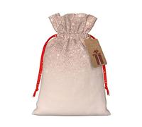 Bolsa de regalo con cordón para papel pintado de oro rosa, bolsa de regalo artística de tela de Navidad, encantadora bolsa de arpillera para todas las ocasiones