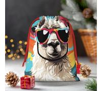Bolsa de regalo de Navidad con cordón de alpaca con lentes de sol, bolsas de regalo reutilizables para vacaciones, bolsa de regalo de Navidad, caja de regalo de Navidad, bolsa de regalo de Navidad