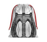 Bolsa de regalo de Navidad con cordón impreso del puente de Brooklyn, una opción conveniente para empaquetar pequeños regalos