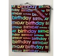 Bolsa de regalo grande con texto en inglés "Happy Birthday"