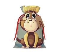 Bolsa de regalo reutilizable con diseño de mono y cordón que hace que tu regalo sea más delicado