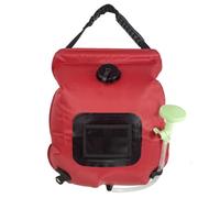 Bolsa Ducha Solar Plegable , Rojo , 20 litros | Bolsa Ducha Solar con tubo flexible, Portátil, para Camping