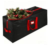 Bolsa grande para árbol de Navidad de 9 pies, impermeable, negra (165 x 38 | Se adapta a árboles de 4 a 9 pies, material de polietileno resistente, resistente al desgarro, color negro