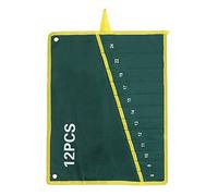 Bolsa organizadora de llaves 12 bolsillos, almacenamiento herramientas manuales enrollable, lona duradera, portátil para uso en taller, hogar, camping, viaje, obra, Suitable for múltiples herramientas