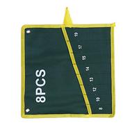 Bolsa organizadora de llaves de 1 pieza, bolsa de almacenamiento de herramientas de llave inglesa enrollable verde, lona duradera 6/8/1/12/14/25 bolsillos(8PCS)