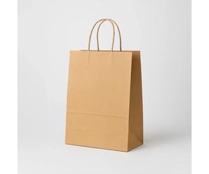 Bolsa papel kraft liso asa rígida 30+19x32