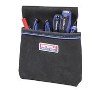 Bolsa para Clavos Faithfull de un Solo Bolsillo - Bolsa para Herramientas con Presilla para cinturón Independiente para carpinteros, techadores y ebanistas - Negra