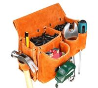 Bolsa para Herramientas de jardín - Cuero de Resistente | Bolsa organizadora de Herramientas portátil de Gran Capacidad para soldar, Electricista, mecánico, Carpintero, manitas, Suministros de co
