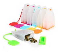 Bolsa para infusor de té de silicona, bolsas de té de hojas sueltas seguras reutilizables, filtro colador para utensilios de bebedero de té, Color aleatorio, 2/4 Uds. 2pcs