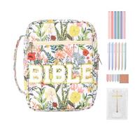 Bolsa para la Biblia | Bolsa grande con cremallera | Bolsa de estudio bíblico de moda | para adolescentes, niñas, escuela, universidad, oficina, trabajo, estudio, viajes, suministros de papelería