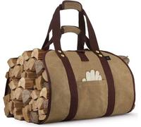 Bolsa para transportar leña, marca Famanu, color marrón, resistente al agua, diseño robusto