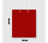 Bolsa Plástico 30 x 40 con asa blanca reciclado 70% - Galga 200 Fondo rojo