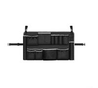 Bolsa Redonda Para Herramientas De 600D Oxford Ajustable 78x45cm | Con correas ajustables y hebillas se adapta a contenedores de 32 a 55 galones negra múltiples compartimentos para