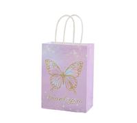Bolsa Regalo 5/10/20/30pcs Butterfly Party Bags Hand-Held Kraft Paper Bag Wedding Mothers Day Birthday Party Supplies(Color 02,30pcs)