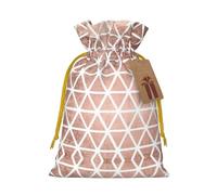 Bolsa reutilizable con cordón con estampado de fondos de oro rosa, perfecta para cumpleaños, aniversarios y fiestas