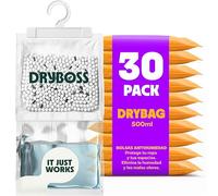 Bolsas Antihumedad Armarios XL - DRYBOSS - Deshumidificador para armario que absorbe humedad y condensación en pared, habitación, cajones y ropa, ayuda contra moho y olores - Pack 30 (7,5 kg)