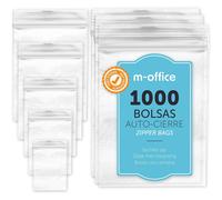 Bolsas con Cierre Hermético, Bolsas Zip de Plástico Transparentes Ideales para Congelar Alimentos, Guarda Documentos, Bolsas Reutilizables y de Conservación · m-office 1000 Uds 300x400mm
