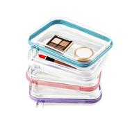 Bolsas con cremallera transparente - Maquillaje de maquillaje Travel 4 piezas Contenedores de almacenamiento Organizador de cartas para mujeres artículos de tocador para mujeres Snacks cosméticos