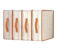 Bolsas de almacenamiento de malla, transparentes para juegos de cama, organizador de cajones debajo de la cama, bolsa de almacenamiento de edredón, organizador de armario, tamaño grande (naranja)