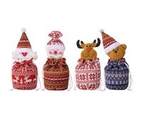 Bolsas De Cordero De Navidad, Construcción De Tela Resistente, 28x15 Cm, Bolsas De Muñecas De Oso De Reno, Mini Bolso De Golosinas Para Dulces De Galletas De Manzana De Navidad, Sin Derrame, Para Amig