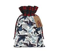 Bolsas de cordón de celosía, bolsas de regalo de Navidad, bolsas de regalo de Navidad, bolsa de recuerdo de fiesta de Navidad, ballena asesina