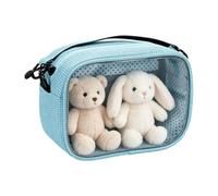 Bolsas de juguetes para almacenamiento con bolsillo de malla, impermeable | Estuche de maquillaje de viaje, almacenamiento de juguetes de peluche para tarjetas, insignias, rompecabezas, muñecas