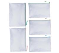 Bolsas De Malla con Cremallera 5 Piezas Organizador Transparente | Estuche A4 Con Cremallera Para Material Escolar Y Oficina Documentos Juegos De Mesa Accesorios Viaje
