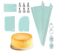 Bolsas de manga reutilizables, suministros de decoración de pasteles | Bolsas de manga reutilizables y seguras de 15 piezas | Kit de boquillas de glaseado para decoración de tartas