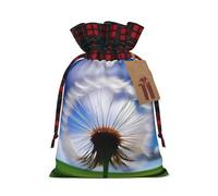 Bolsas de Navidad con cordón con patrón de diente de león, bolsas de regalo de Navidad, bolsas de dulces de Navidad, bolsas de golosinas, bolsas de recuerdos de fiesta, bolsas M