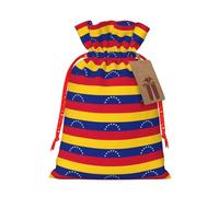 Bolsas de Navidad con estampado de bandera de Venezuela, regalos de vacaciones, con cordón, bolsas de regalo de cumpleaños, regalos de fiesta de Navidad