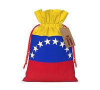 Bolsas de Navidad con estampado de bandera de Venezuela, regalos de vacaciones, con cordón, bolsas de regalo de cumpleaños, regalos de fiesta de Navidad