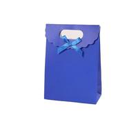 Bolsas de Papel Bolsas de Papel Bolsa de cartón blanca de Color sólido con cintas de lazo, embalaje de dulces, regalo, aperitivos, galletas for niños, fiesta, Baby Shower, cumpleaños(Blue,10PCS_7.5X4X