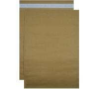 Bolsas de Papel Kraft para Envíos con Apariencia Cartón. Opaco con Autocierre Fácil Adhesivo y Resistente. Sobres Grandes Marrones Portadocumentos (250 uds, 420 x 500 x 100 mm)