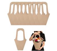 Bolsas de papel kraft para ramos de flores, 10/20/30 unidades, con asas en forma de cono, papel marrón, envoltura de ramo floral rústico para regalos, bodas, regalos de cumpleaños, hogar, bar, tienda