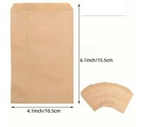 Bolsas de papel para llevar, aptas para alimentos, ecológicas, de 10,2 x 15,2 cm (4 x 6 pulgadas), paquete de 100 unidades