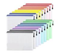Bolsas de plástico para documentos, 24 unidades, bolsa de malla A3 con cremallera, organizador de archivos, estuche para lápices, bolsas de almacenamiento para almacenamiento de documentos de oficina