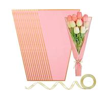 Bolsas de ramo - 11 x 18 x 3.5 pulgadas transparentes con cinta, juego de mangas de flores para mujeres, esposa, novia, hija, , boda, cumpleaños, día de la madre, graduación