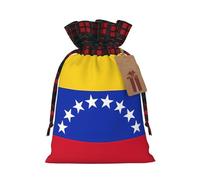 Bolsas de regalo con cordón de Navidad con estampado de bandera de Venezuela para envolver regalos de Navidad
