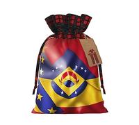 Bolsas de regalo de arpillera con cordón de bandera de Venezuela, bolsas de regalo de tela premium, ideales para cualquier ocasión
