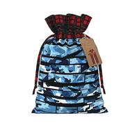 Bolsas de regalo de arpillera con cordón de camuflaje azul, bolsas de regalo de tela de primera calidad, ideales para cualquier ocasión