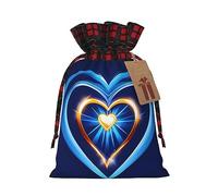 Bolsas de regalo de arpillera con cordón y corazón azul cielo, bolsas de regalo de tela premium, ideales para cualquier ocasión