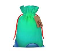Bolsas de regalo de Navidad de tela versátil con cordón, color azul azulado, perfectas para vacaciones y ocasiones especiales