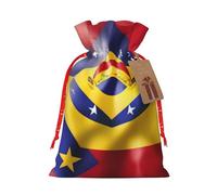Bolsas de regalo de Navidad versátiles con cordón de tela con diseño de bandera de Venezuela, perfectas para vacaciones y ocasiones especiales
