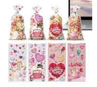 Bolsas De Regalo De San - Diseño De Corazón Transparente, Mini Paquete De Gadgets, Juego De Envolturas Para, Lindo Porta Bocadillos De Vacaciones | Para Galletas, Galletas, Chocolate, P