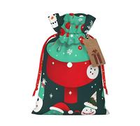 Bolsas de regalo de tela delicada para árbol de Navidad y muñeco de nieve con cordón, encantadora bolsa de regalo de vacaciones para celebraciones